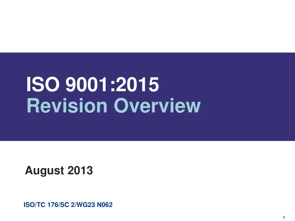 iso 9001 2015 revision overview