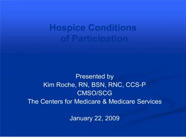 hospice conditions of participation