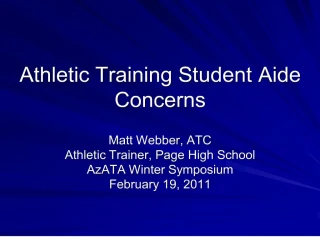 athletic training student aide concerns - slide 1