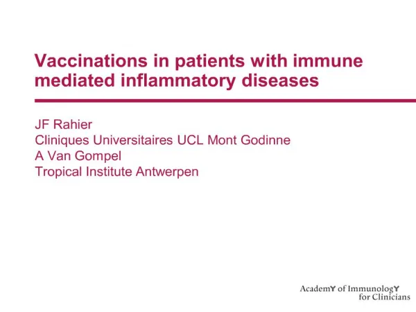 vaccinations in patients with immune mediated inflammatory diseases