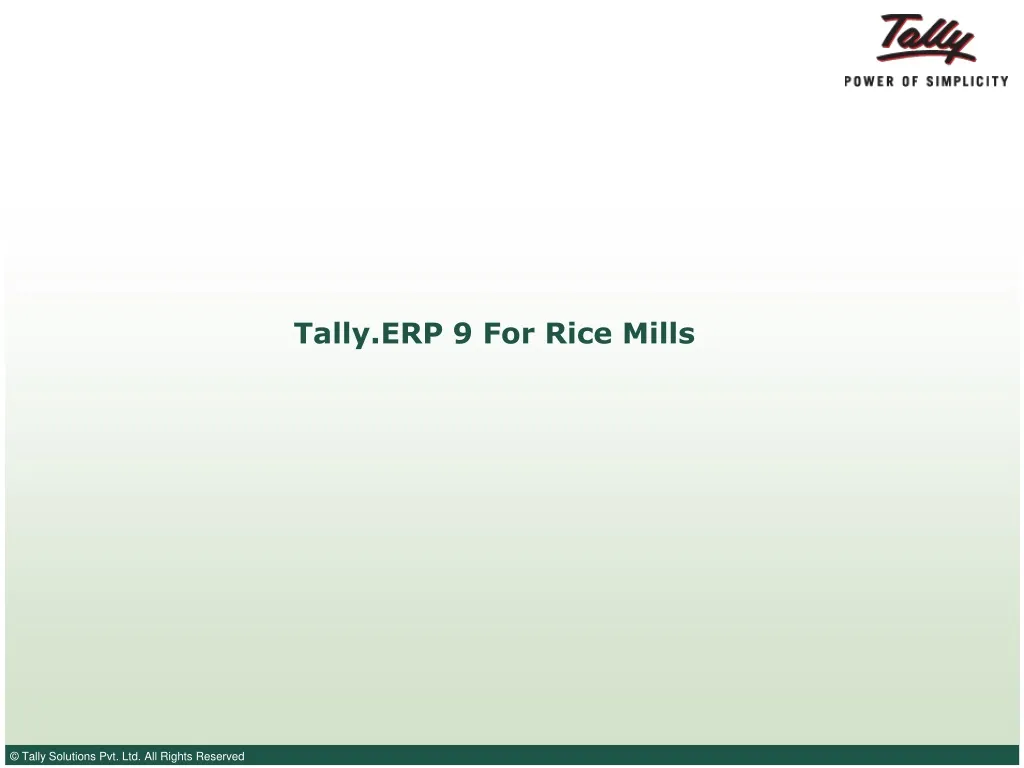 tally erp 9 for rice mills