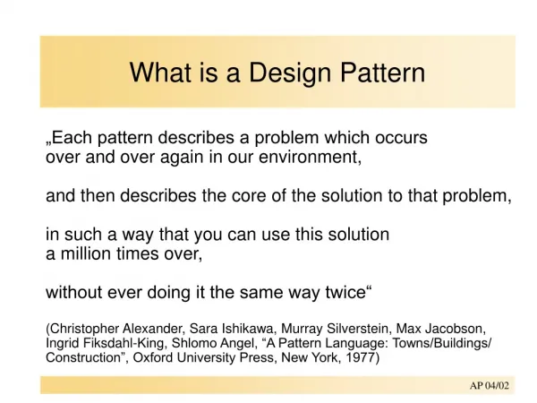 What is a Design Pattern