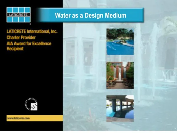 water as a design medium
