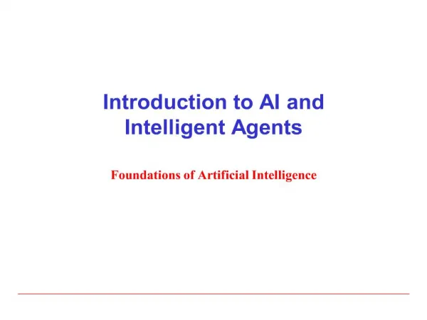 introduction to ai and intelligent agents