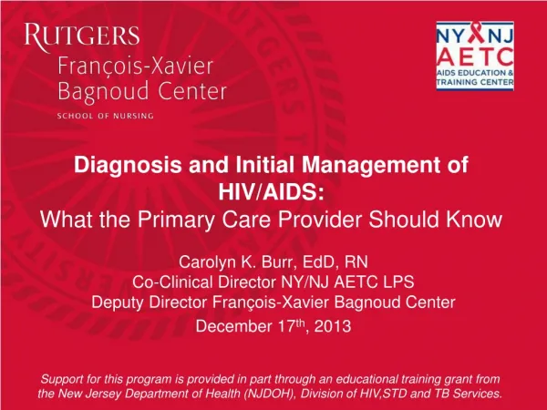 Diagnosis and Initial Management of HIV/AIDS: What the Primary Care Provider Should Know