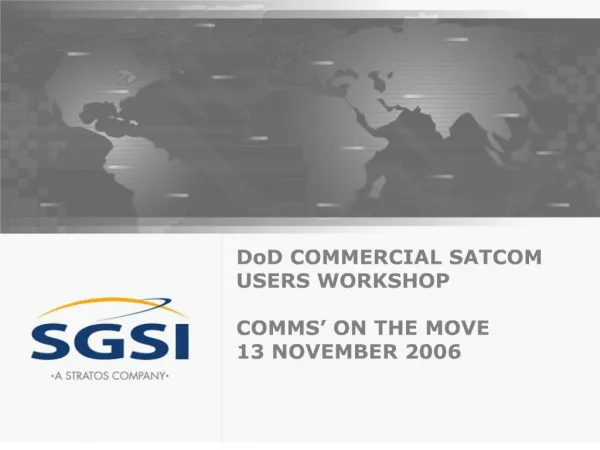 dod commercial satcom users workshop comms on the move 13 november 2006