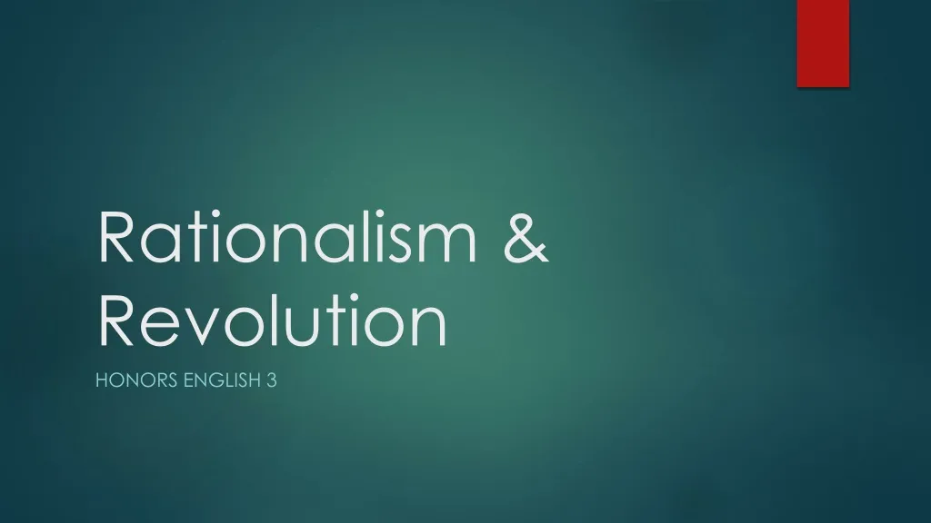 rationalism revolution