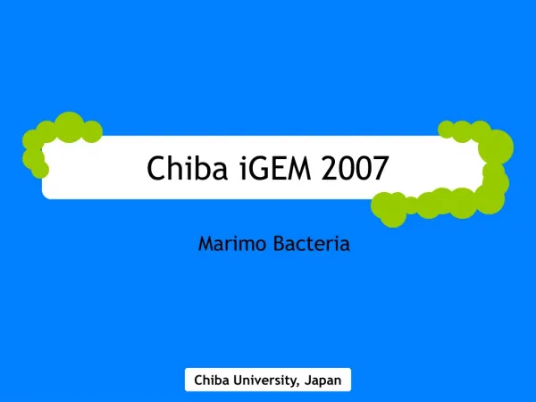 Chiba iGEM 2007