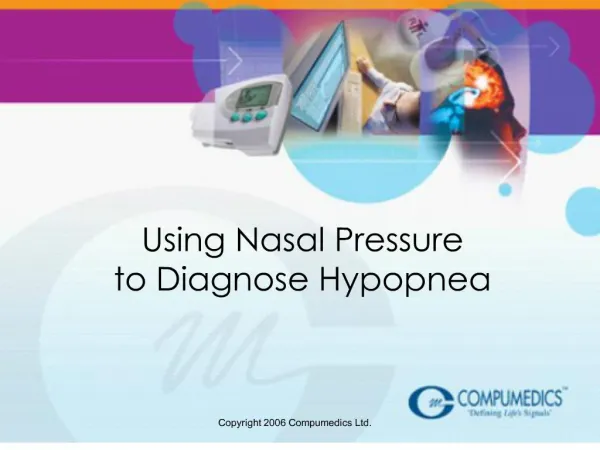 using nasal pressure to diagnose hypopnea
