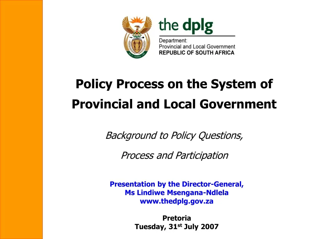 policy process on the system of provincial