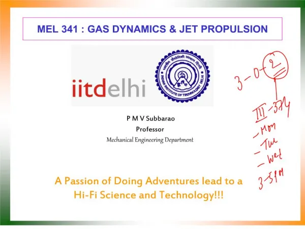 mel 341 : gas dynamics jet propulsion