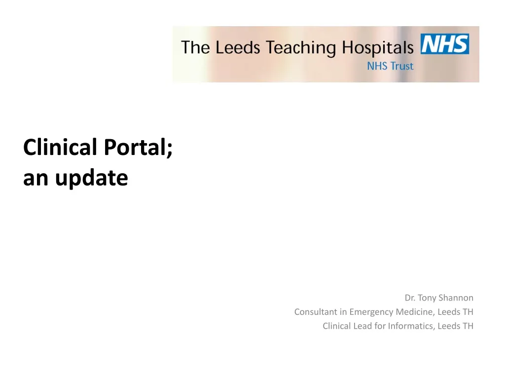clinical portal an update