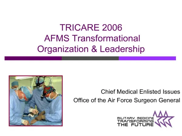 tricare 2006 afms transformational organization leadership