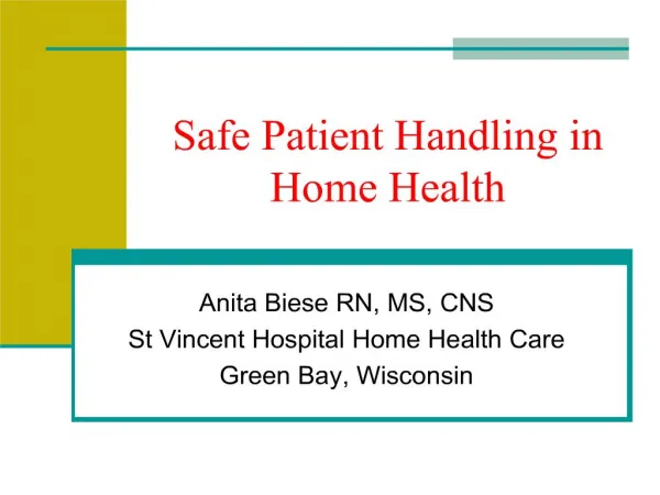 safe patient handling in home health