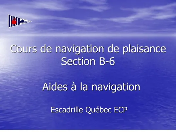cours de navigation de plaisance section b-6 aides