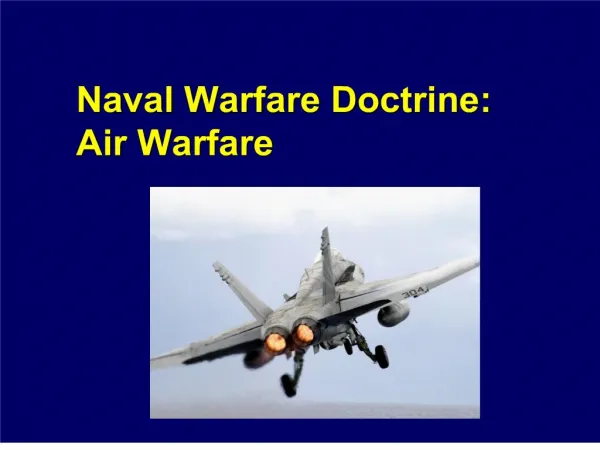 naval warfare doctrine: air warfare
