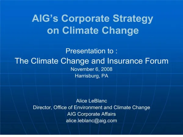 aig s corporate strategy on climate change