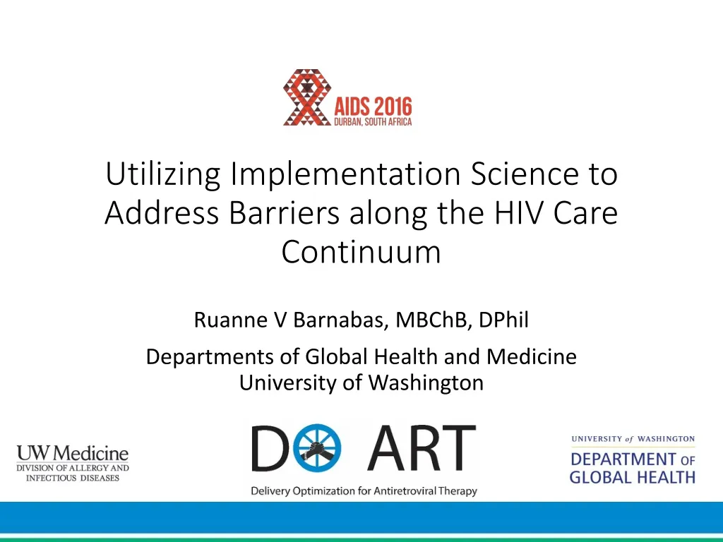 utilizing implementation science to address barriers along the hiv care continuum