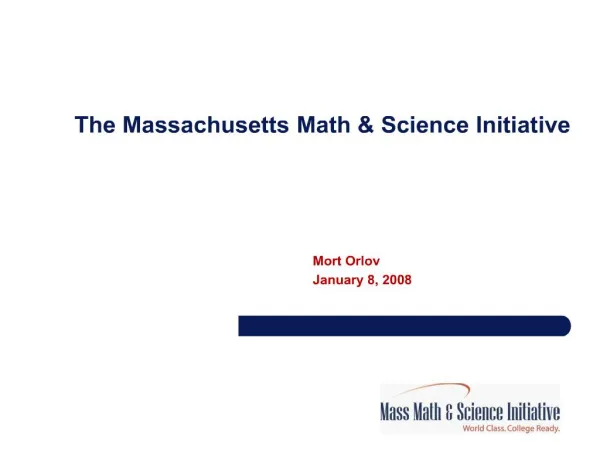 the massachusetts math science initiative