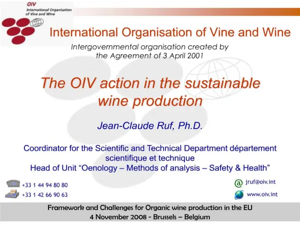 international organisation of vine and wine
