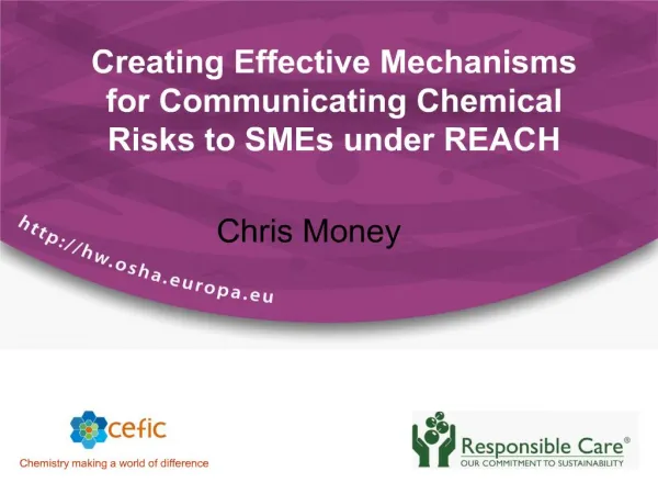 creating effective mechanisms for communicating chemical risks to smes under reach