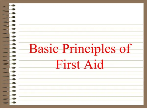 basic principles of first aid