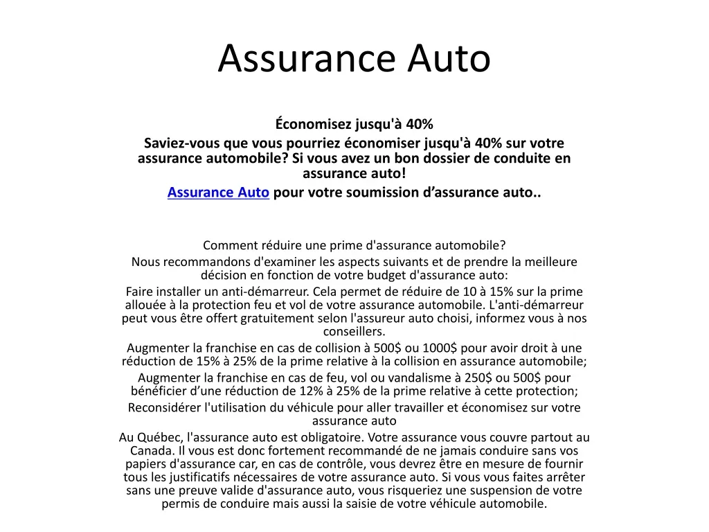 assurance auto