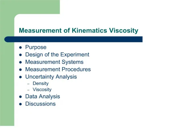 measurement of kinematics viscosity