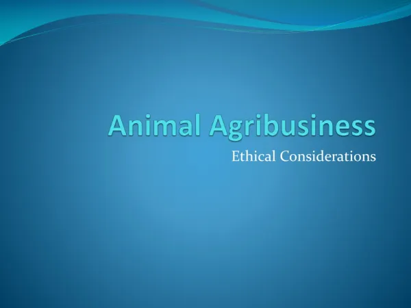 Animal Agribusiness