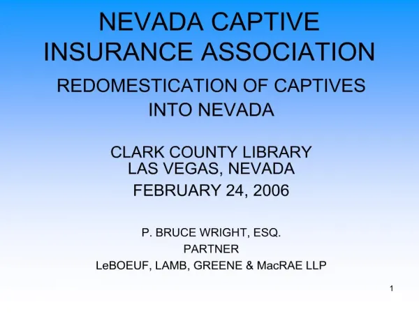 nevada captive insurance association