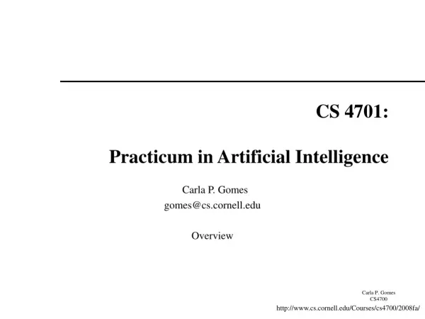 CS 4701: Practicum in Artificial Intelligence