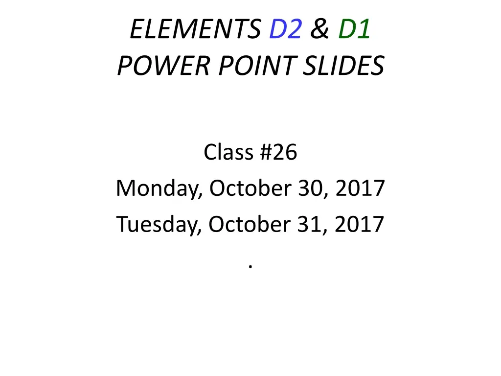 elements d2 d1 power point slides