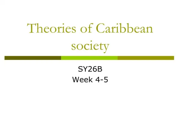 theories of caribbean society