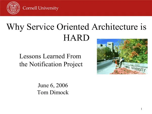 why service oriented architecture is hard
