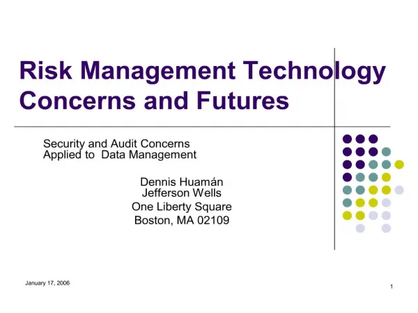 risk management technology concerns and futures