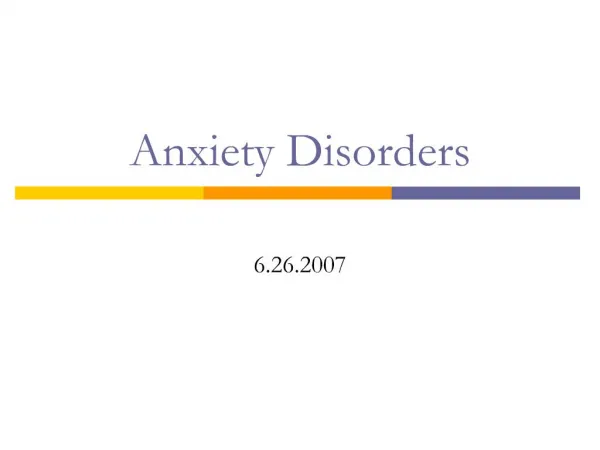 anxiety disorders