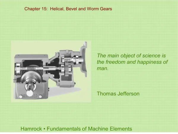 chapter 15: helical, bevel and worm gears