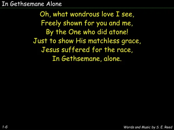 In Gethsemane Alone