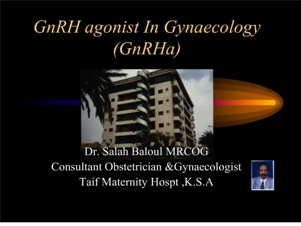 gnrh agonist in gynaecology gnrha