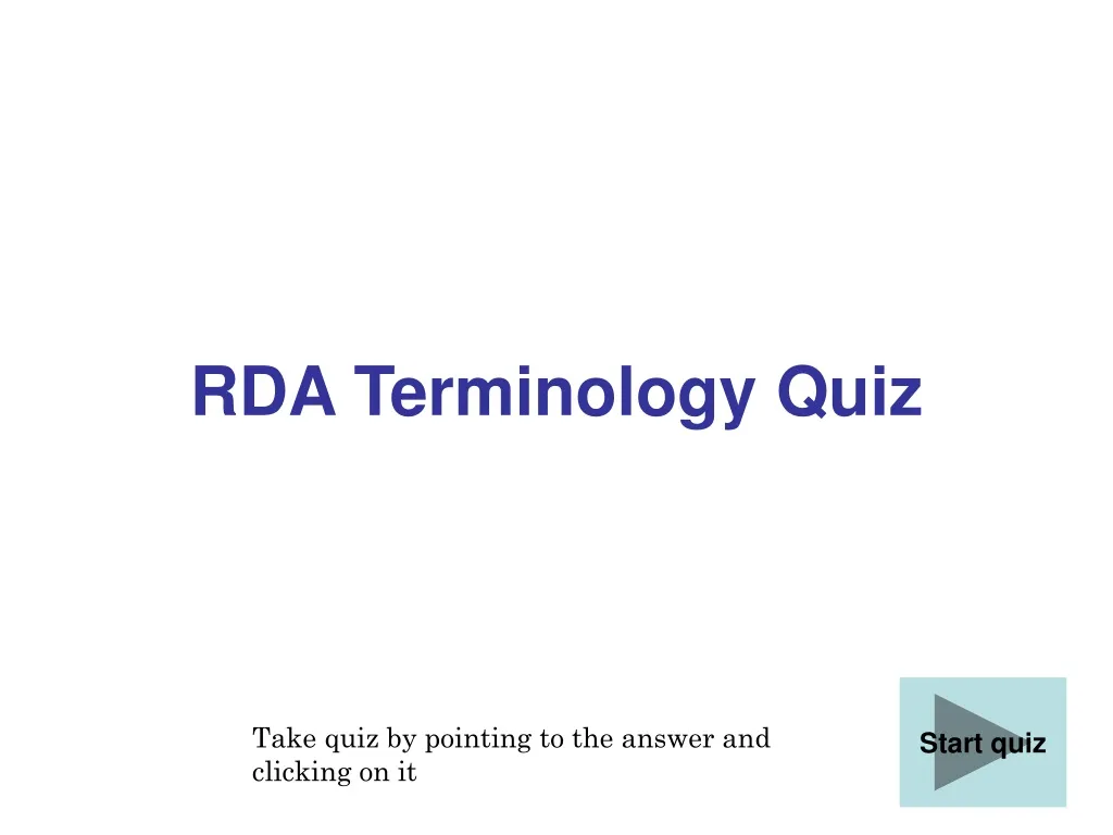 rda terminology quiz