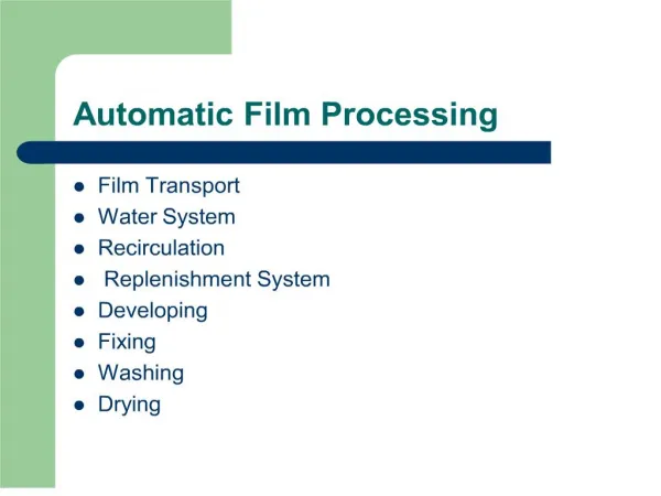 automatic film processing
