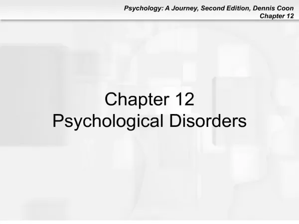 PPT - Psychological Disorders Chapter PowerPoint Presentation, Free ...