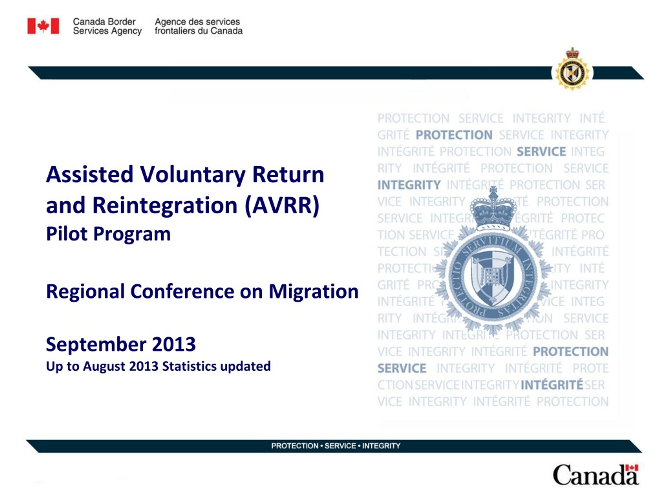 PPT - Assisted Voluntary Return and Reintegration (AVRR) Pilot Program ...