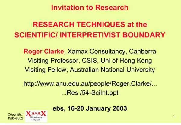 invitation to research research techniques at the scientific