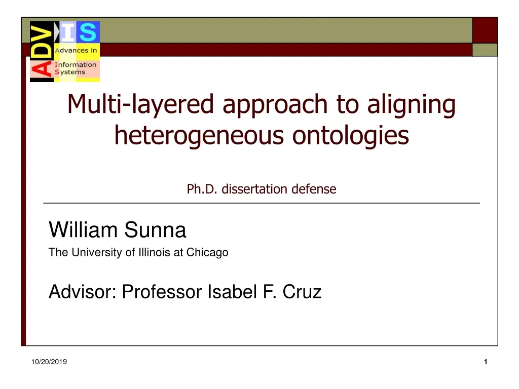 multi layered approach to aligning heterogeneous ontologies ph d dissertation defense