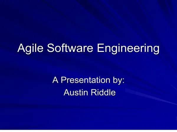 agile software engineering