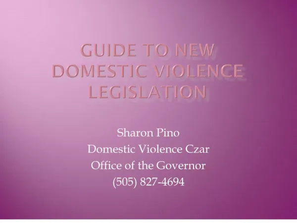 guide to new domestic violence legislation
