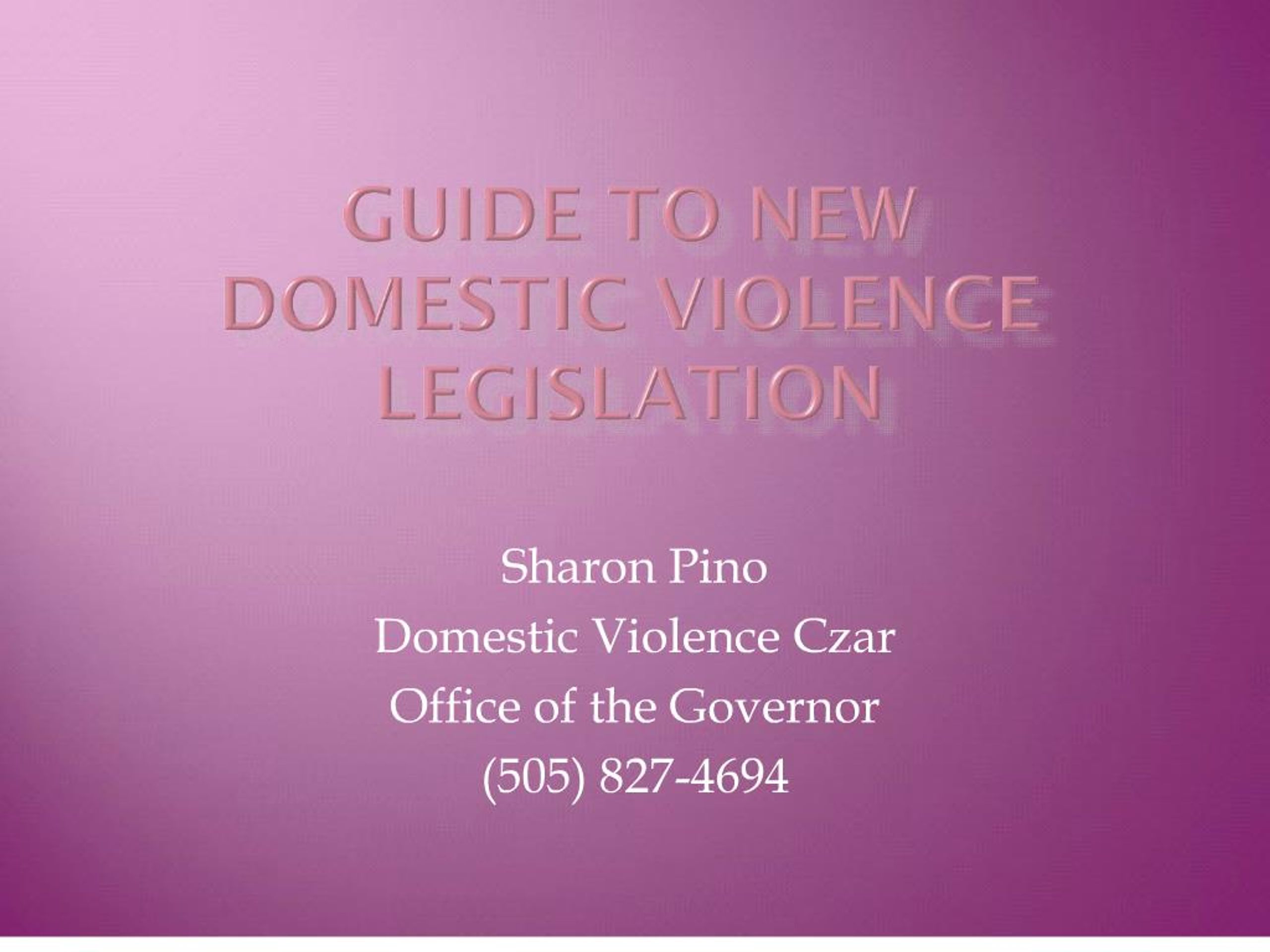 PPT - guide to new domestic violence legislation PowerPoint ...