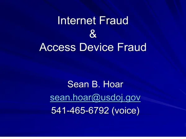 internet fraud access device fraud