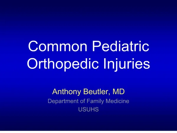 common pediatric orthopedic injuries